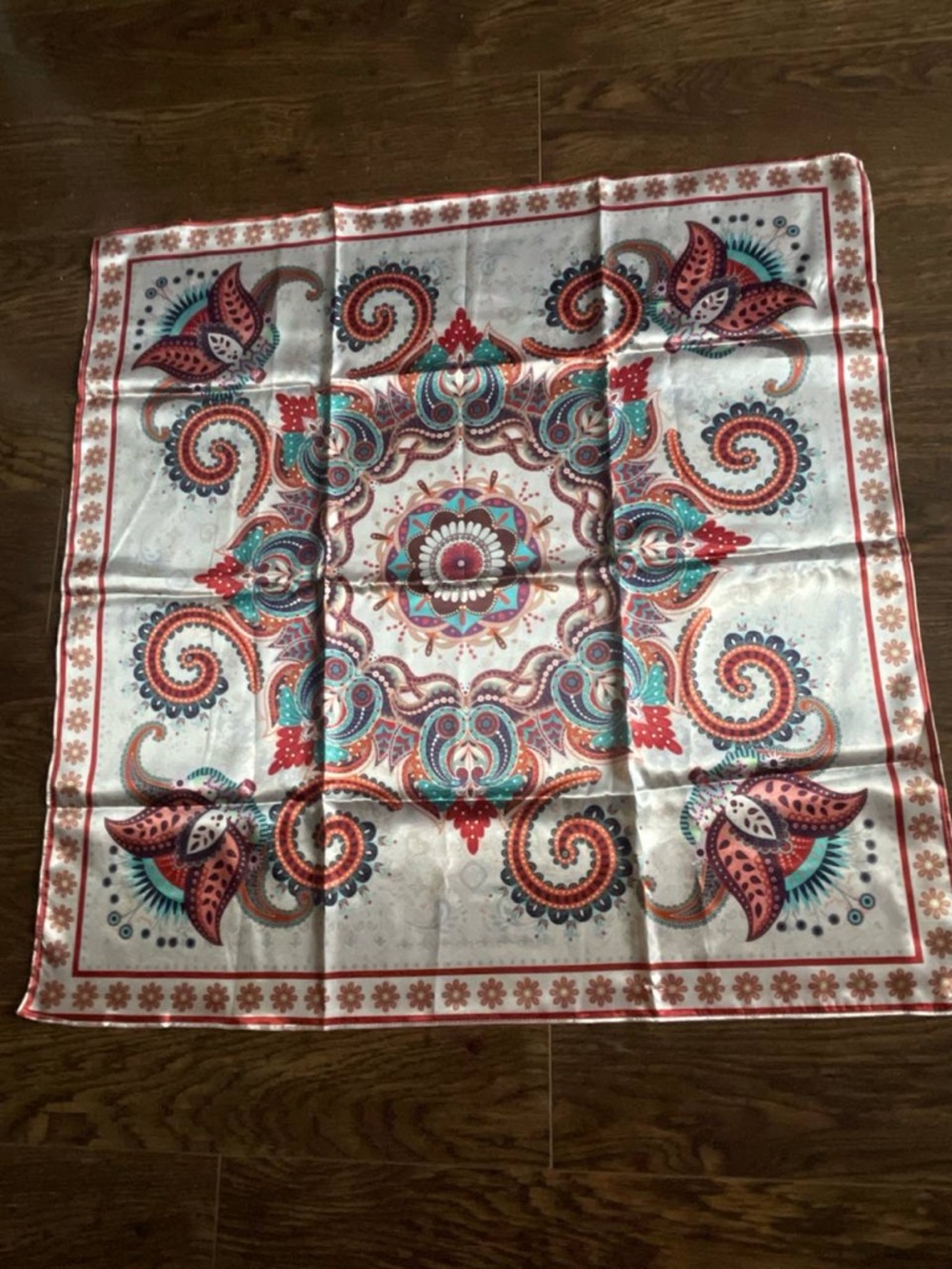 Satin Square Scarf - Picture 2 of 3